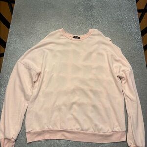 Michael Lauren Blush Pink Cutout Distressed Sweatshirt – Size L